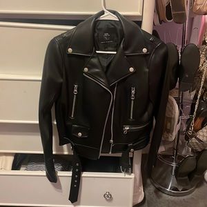 Black leather jacket